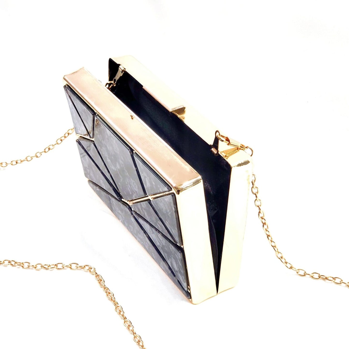 CLASSIC RECTANGLE COUCH SHOULDER. VEGAN RESIN MATERIAL BLACK