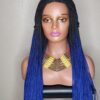 BEAUTIFUL BLUE AND BLACK BRAIDED WIG HANDMADE