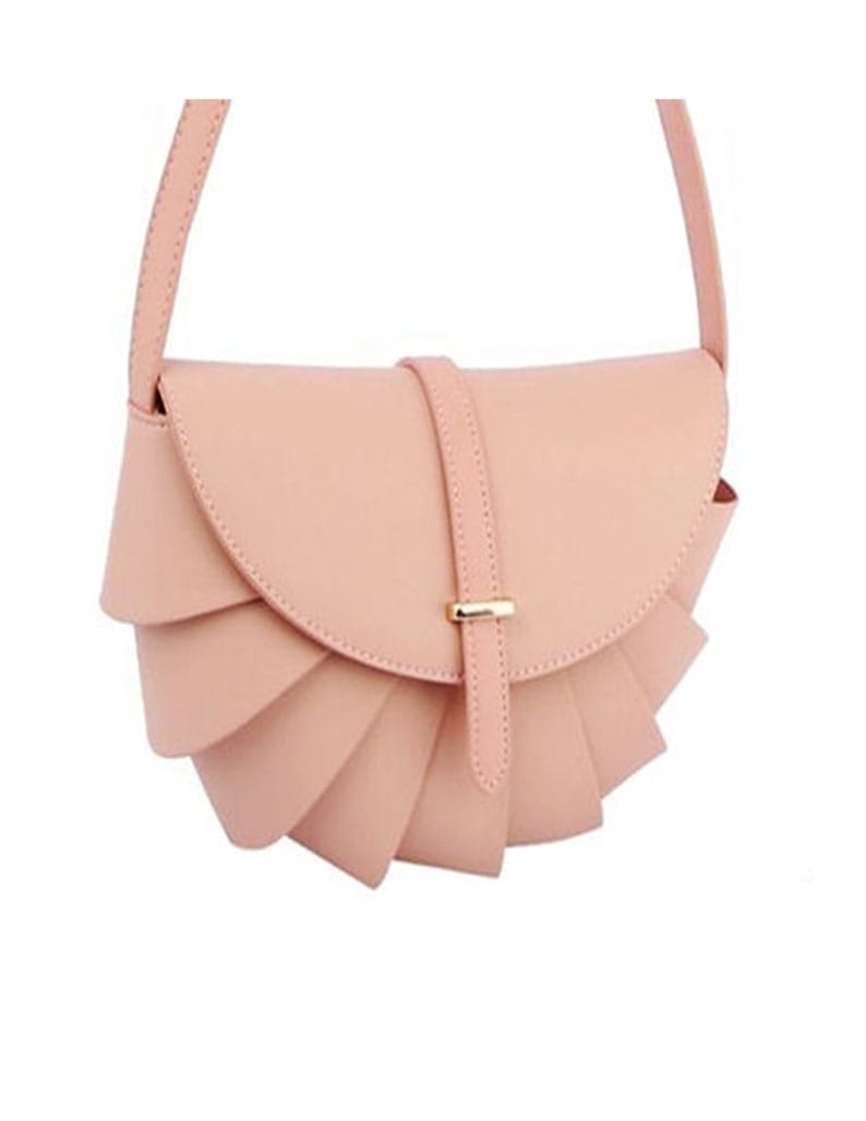 BEAUTIFUL PLEATED SEMICIRCLE CROSSBODY