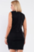 Beautiful Sexy Sleeveless V-neck Asymmetrical Wrap Rhinestones Detail Fitted Mini Blazer Dress