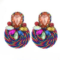 FASHION ROUND BRAIDED DIAMOND EARRINGS