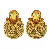 FASHION ROUND BRAIDED DIAMOND EARRINGS